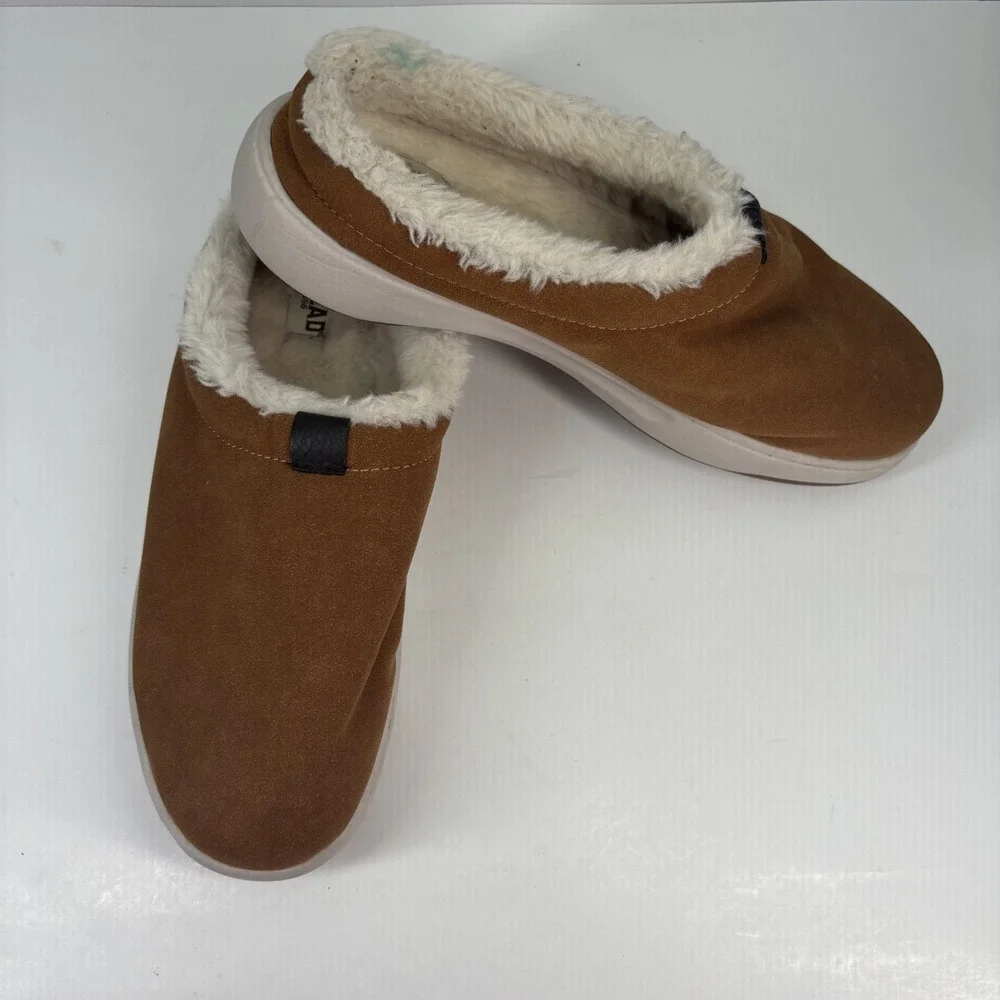 RedHead Men's US 11M Chestnut Suede Faux Fur Slip-On Sherpa Winter Clogs Slipper